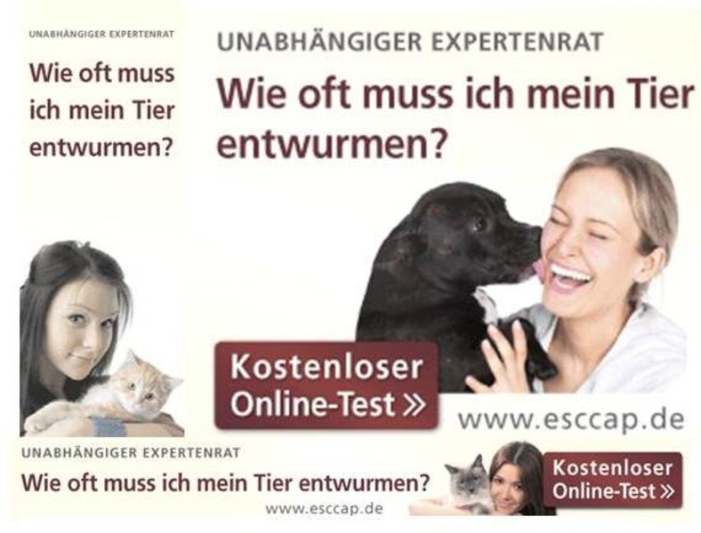 Web-Bannern zu dem „Online-Entwurmungstest“ von ESCCAP